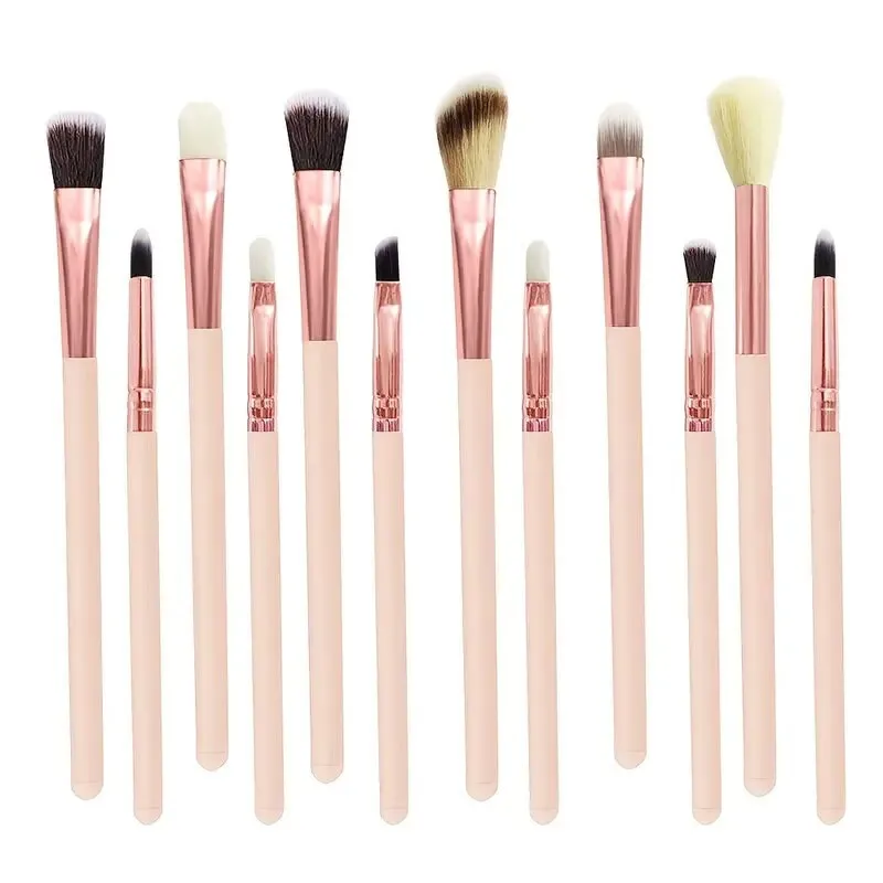 12 Pcs Makeup Brush Set Premium Synthetic Foundation Powder Concealer Eyeshadows Blush Cosmetic Makeup Brushes Kit