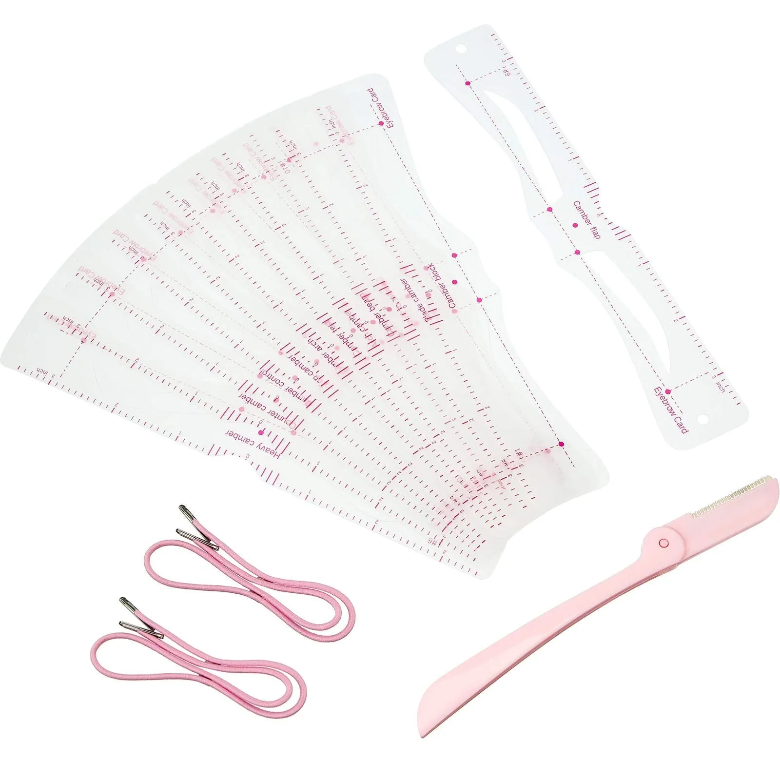 15 Pieces Eyebrow Stencil Shaper Kit, Includes 12 Pairs Reusable Eyebrow Template Eyebrow Grooming Shaping Stencil, 2 Pieces Straps, Eyebrow Razor Trimmer for Women Girls Makeup Tool