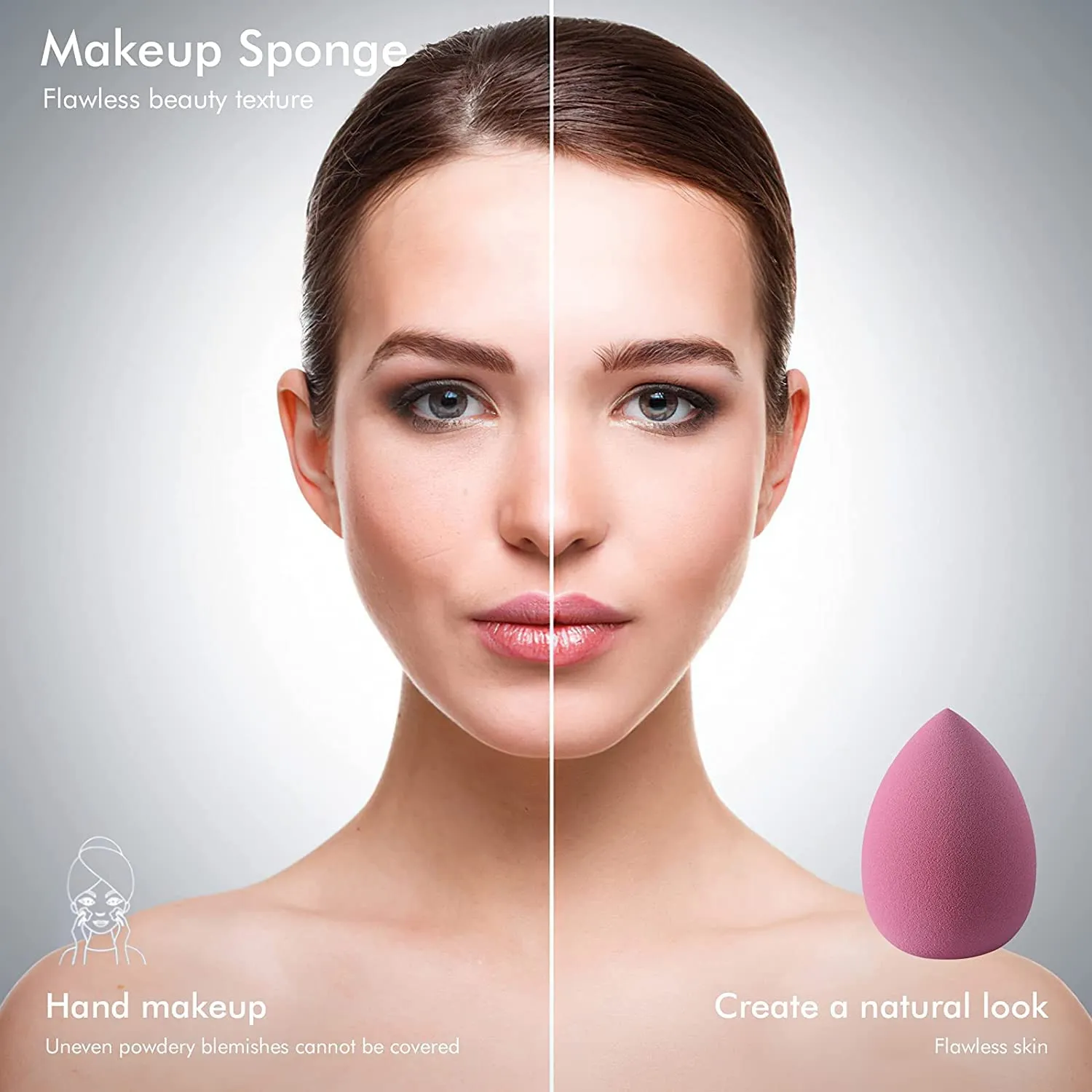 4pcs Blending Soft Face Sponge with Box Foundation Cream Powder Blending Cosmetic Puff Soft Makeup Sponge