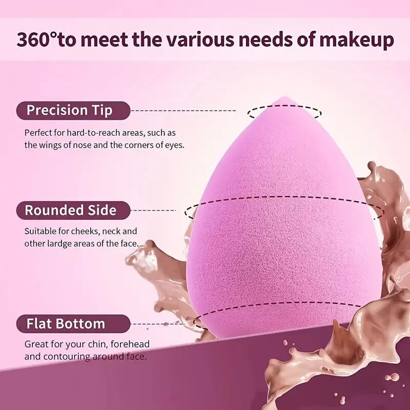 5 Pcs Makeup Sponge Set | Foundation Blending Beauty Sponge | Pink Makeup Sponges