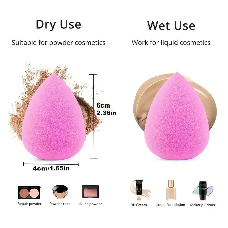 5 Pcs Makeup Sponge Set | Foundation Blending Beauty Sponge | Pink Makeup Sponges