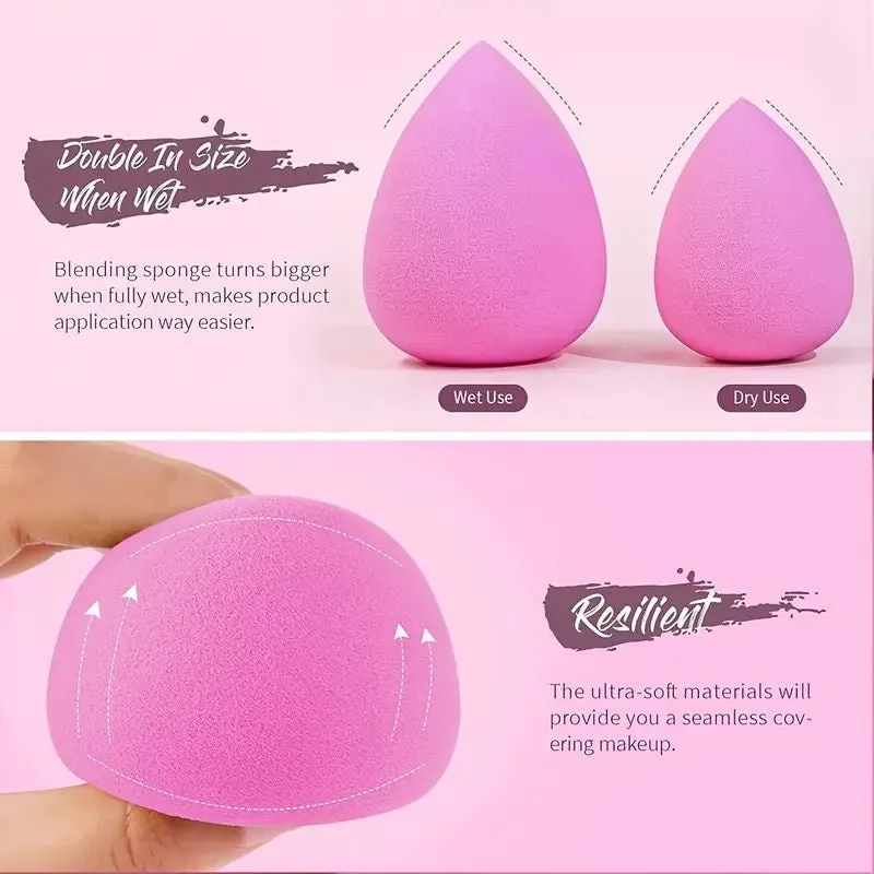 5 Pcs Makeup Sponge Set | Foundation Blending Beauty Sponge | Pink Makeup Sponges