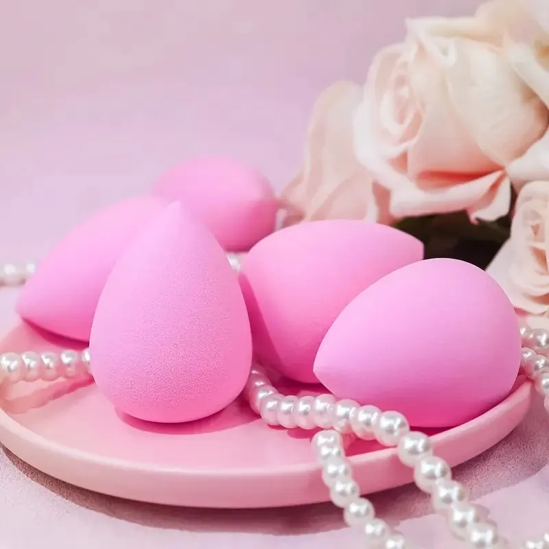 5Pcs Makeup Sponge Set | Foundation Blending Beauty Sponge | Pink Makeup Sponges | Flawless For Liquid Cream And Powder
