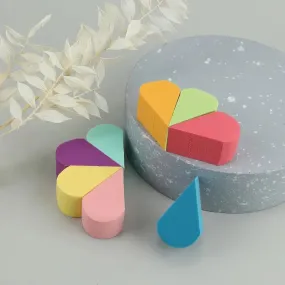 8pcs Flower-shaped Mini Topical Powder Puff Face For Loose Powder | Wedge Shape Velour Cosmetic Sponge