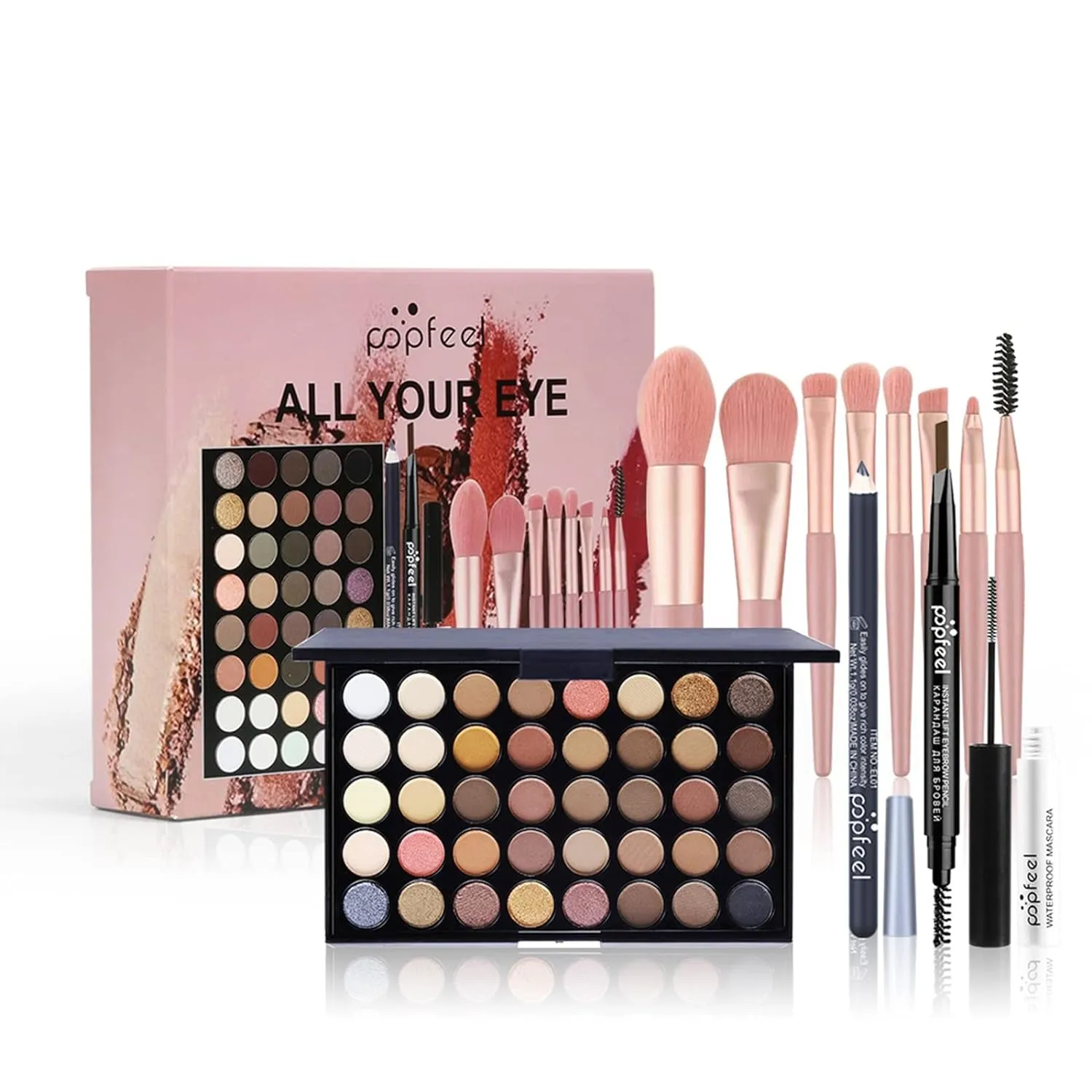 All-in-One Holiday Makeup Set: Eyeshadow, Lipstick, Concealer & More - Perfect Gift for Women