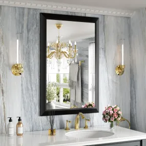 Amorho Black Bathroom Mirror, 24x36 Inch Thick Metal Framed Wall Mirrors for Over Sink, Bedroom, Living Room, Entryway, Rectangle Wall-Mounted Mirrors(Horizontal/Vertical).