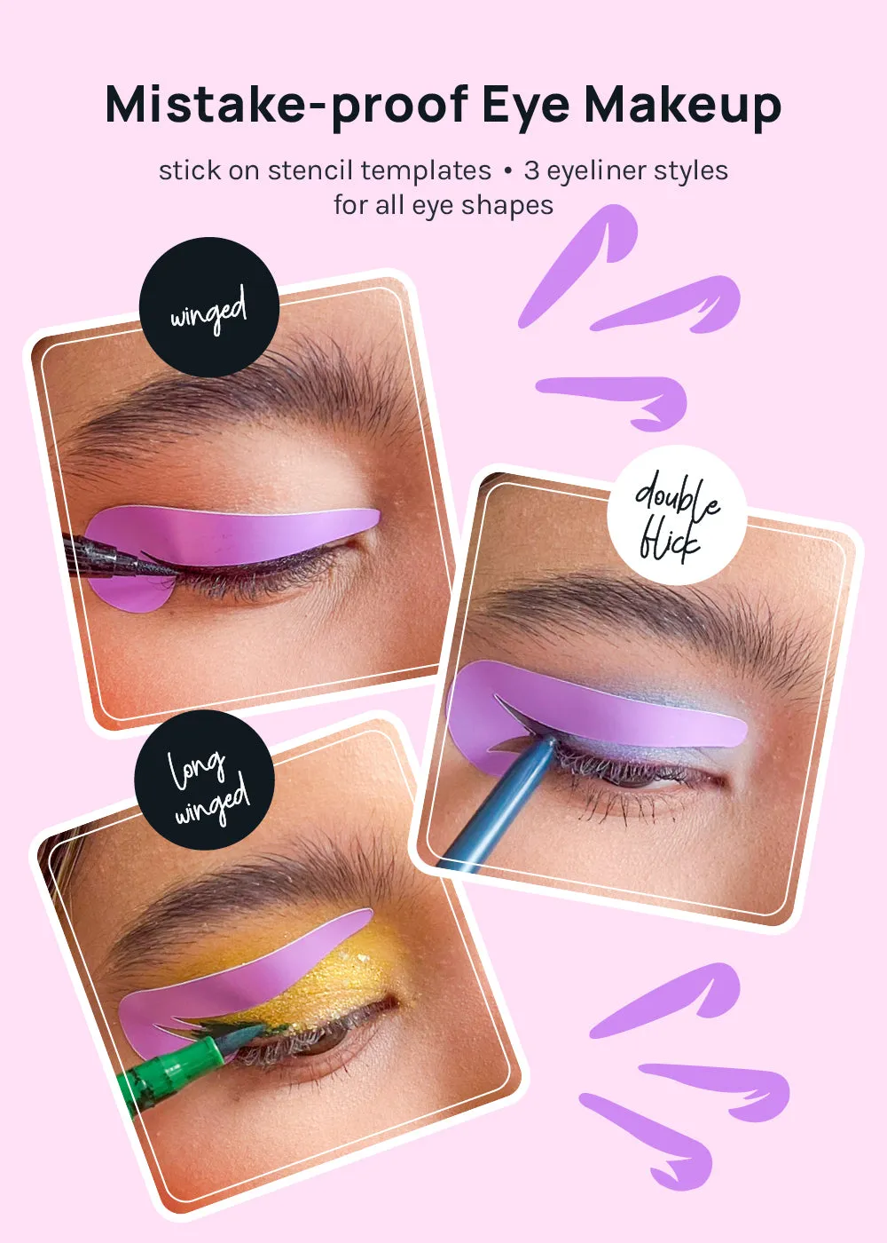 AOA Perfect Winged Eyeliner Sticker Templates