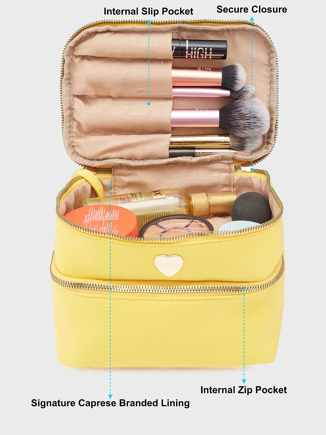 Caprese Keats Vanity Large Yellow Handheld Bag