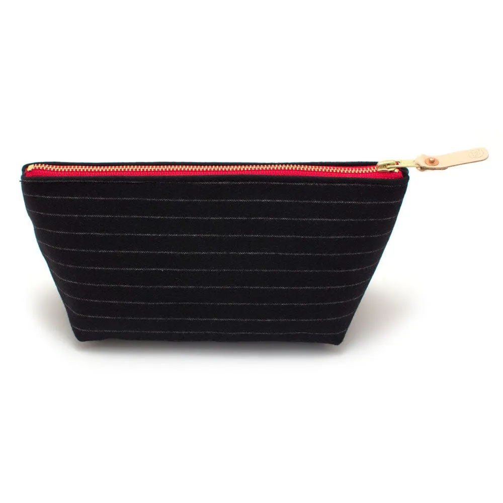 Charcoal Stripe Cashmere Travel Clutch