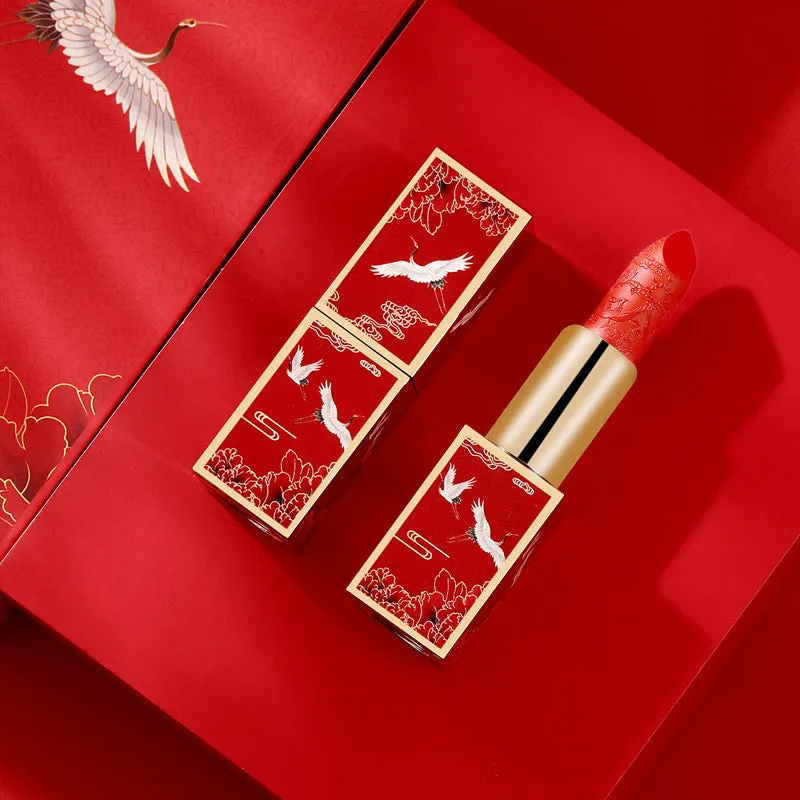 Chinese Style Music Colorful Lanterns Gift Box Carved Lipstick Set