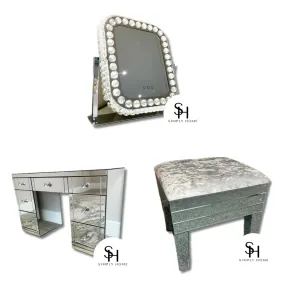 Classic Dresser, Rectangular Makeup mirror, & Classic stool Bundle