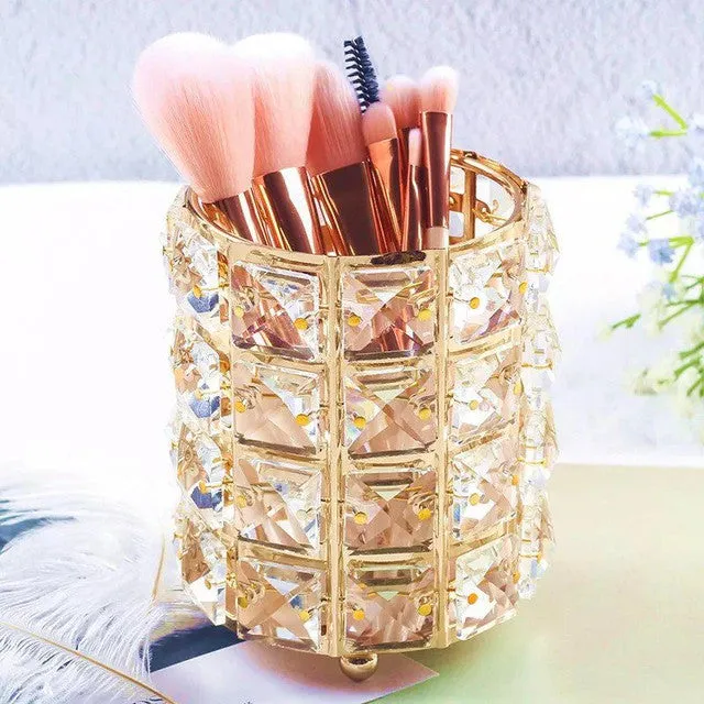 Crystal Round Makeup Brush Holder