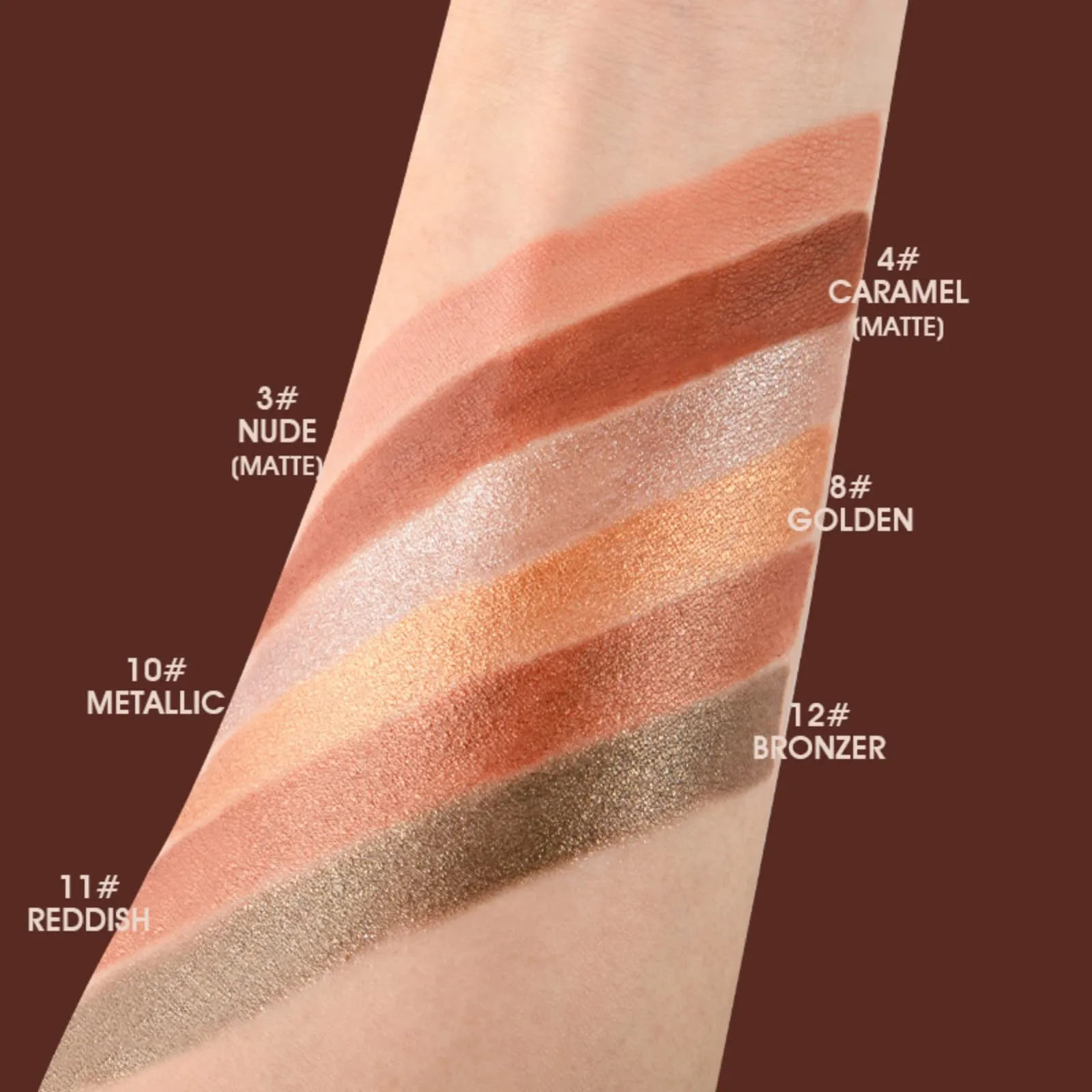 Ehinew Eyeshadow Stick - Neutral and Brown Metallic Eye Shadow Stick Makeup - Champagne Matte & Glitter Eyeshadow - Creamy & Waterproof Eyeshadow Brightener Pencil (6# Peachy)