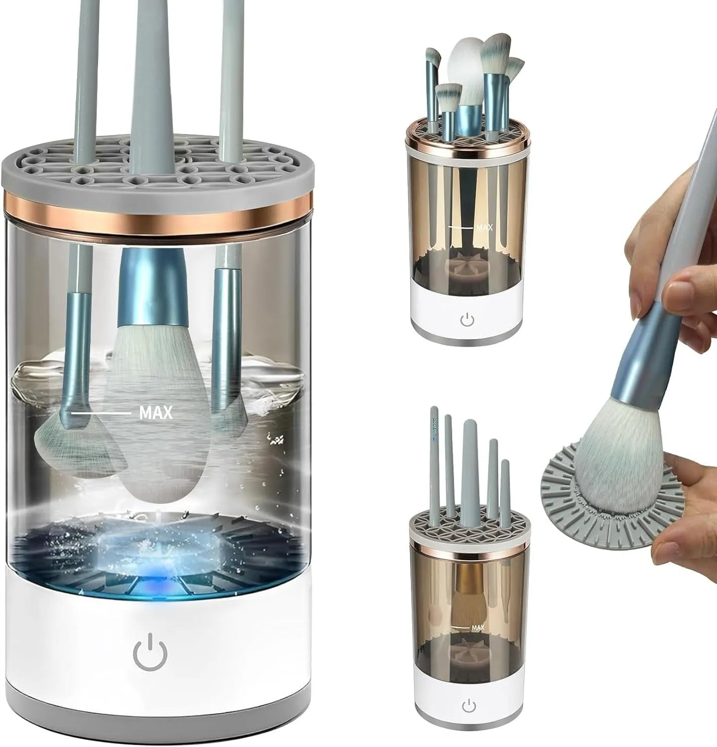 Electric Makeup Brushes Cleaner,Portable USB Reusable Cosmetic Brush Cleaner Machine,Make Up Brush Cleaning Tool to Wash Dry All Size Makeup Brush,Great Gift for Women, Girlfriend,Valentine's Day
