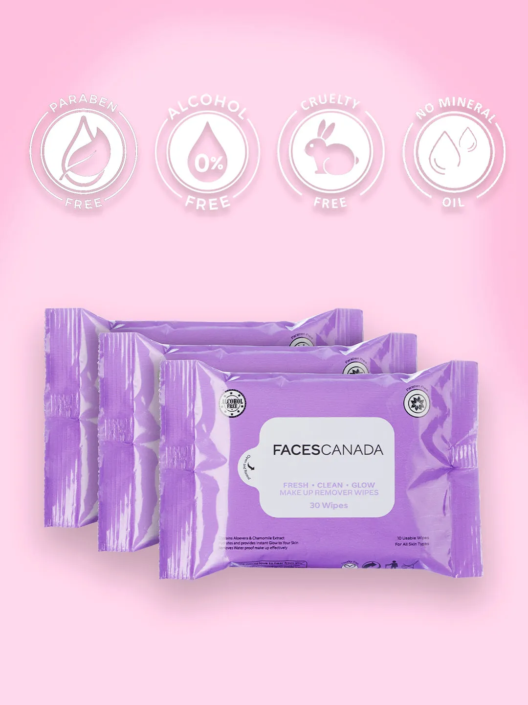 FACES CANADA Fresh Clean Glow Makeup Remover Wipes 30N
