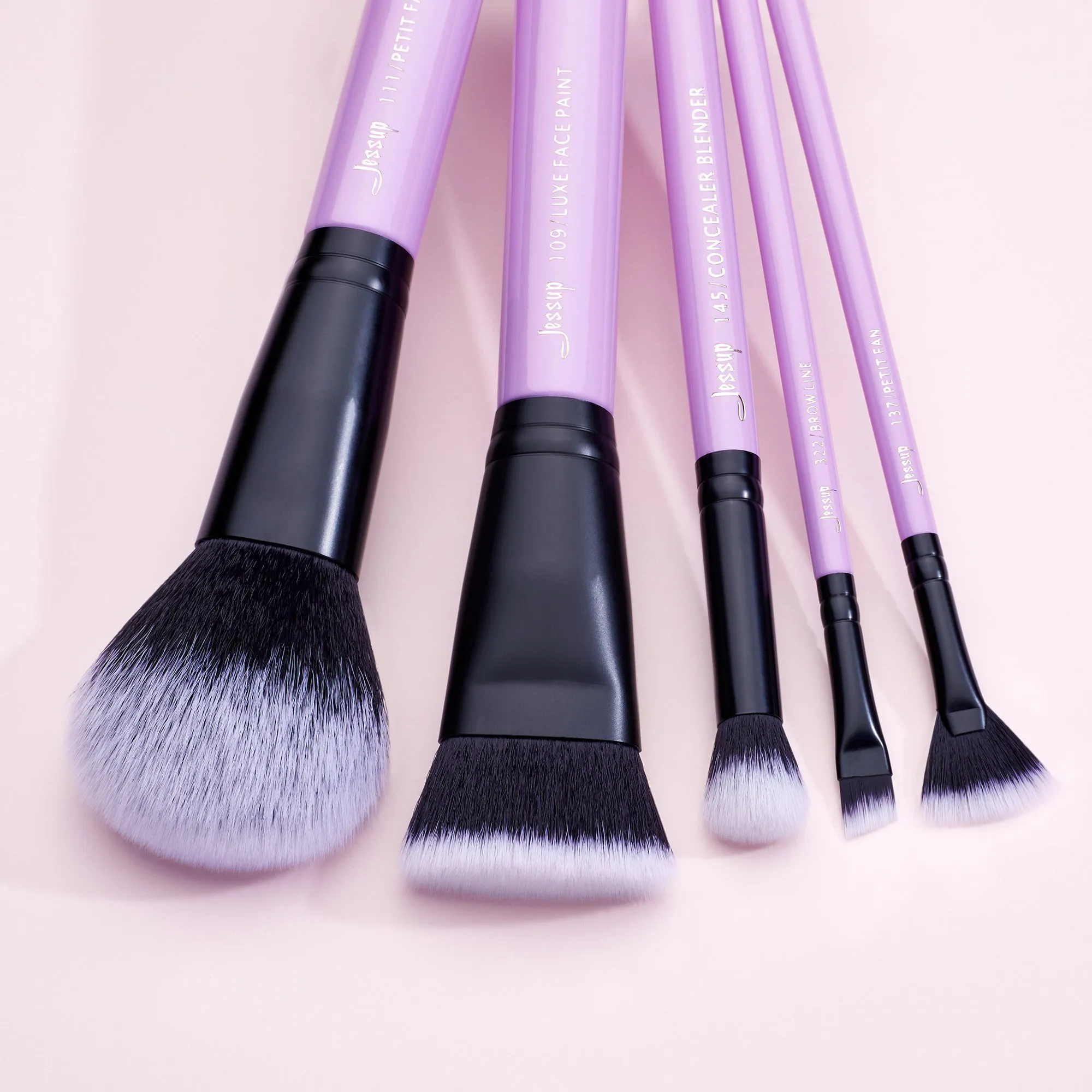 Gift Set Pansy Purple 9Pcs Essential Makeup Brush Set with Storage Bag T320