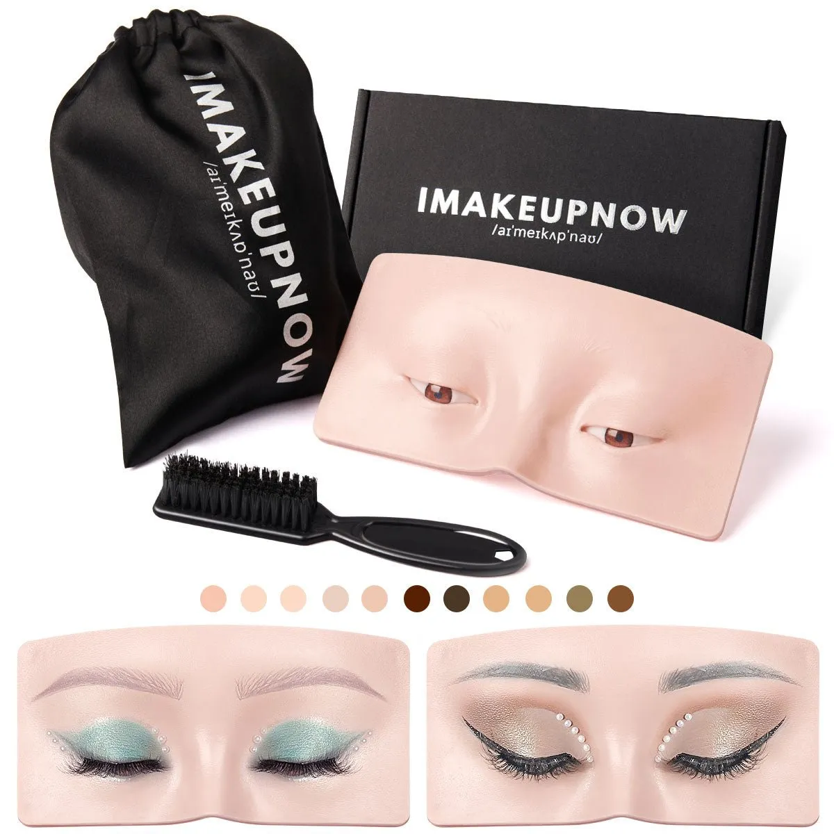 Imakeupnow - Makeup Practice Face Board #21 Light Pale 4 - Brown Eyes