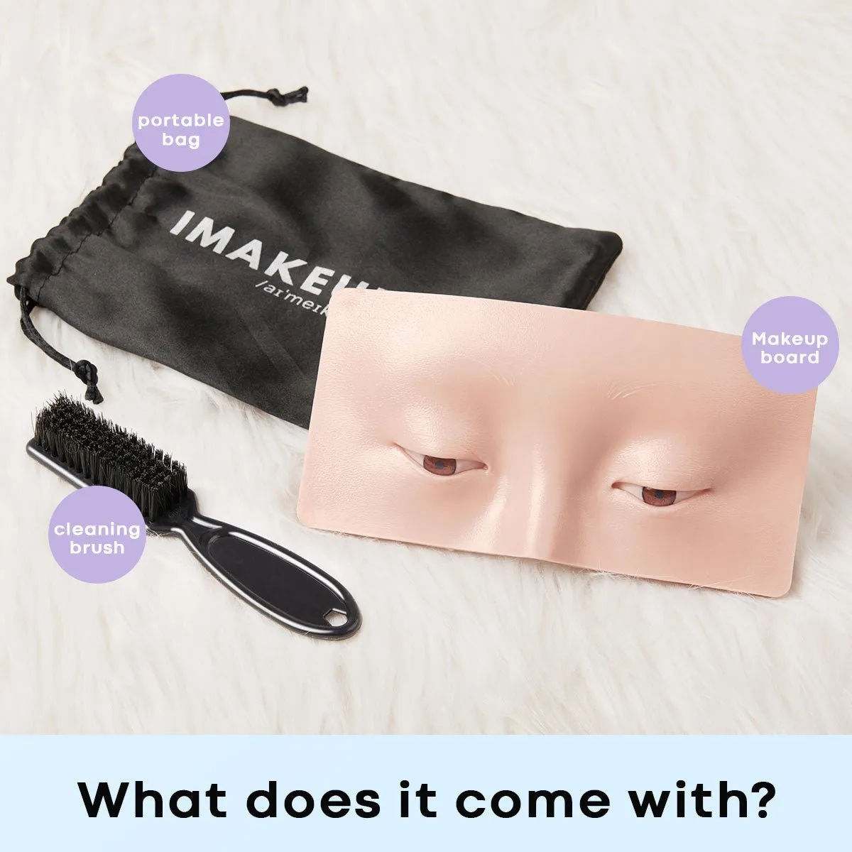 Imakeupnow - Makeup Practice Face Board #21 Light Pale 4 - Brown Eyes