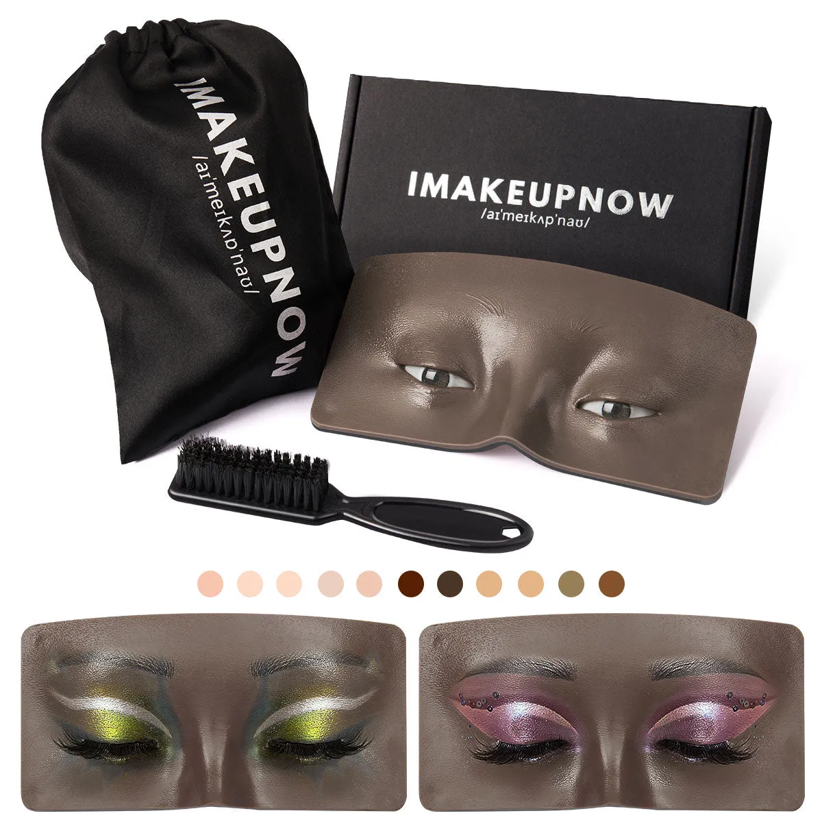 Imakeupnow - Makeup Practice Face Board #6 Dark Brown 3 - Brown Eyes