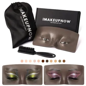 Imakeupnow - Makeup Practice Face Board #6 Dark Brown 3 - Brown Eyes