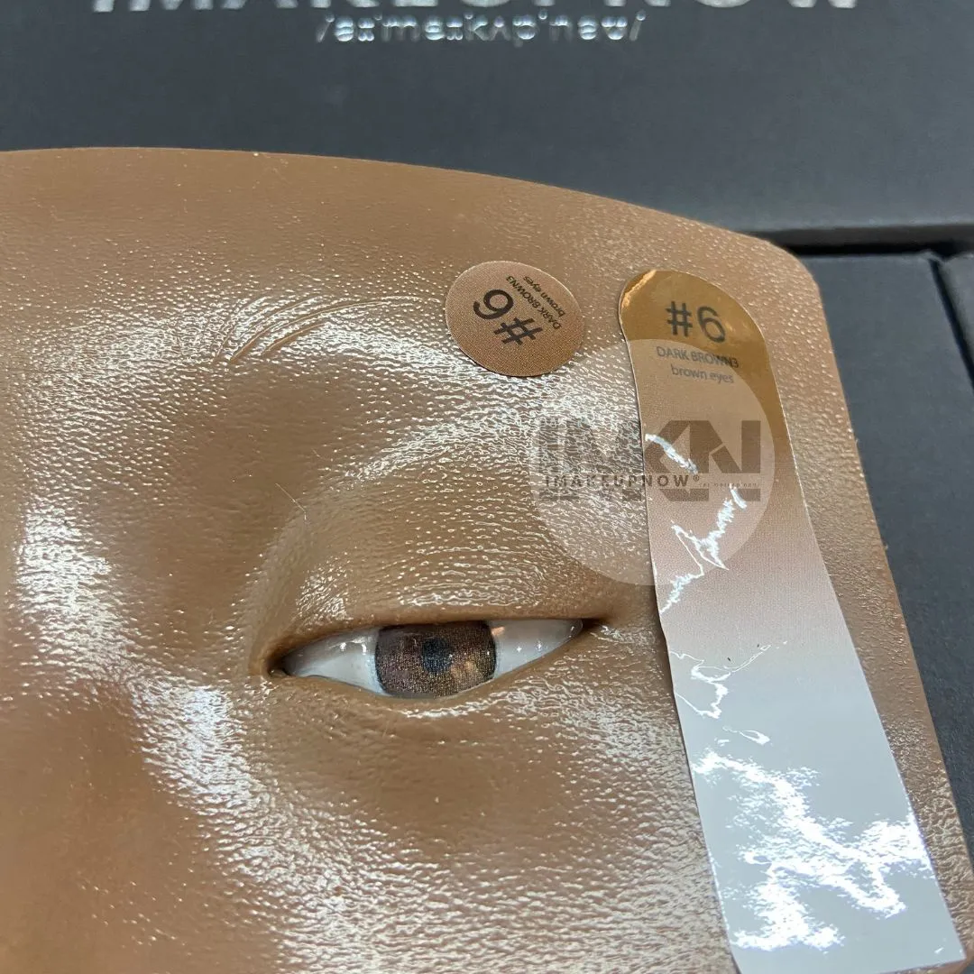 Imakeupnow - Makeup Practice Face Board #6 Dark Brown 3 - Brown Eyes