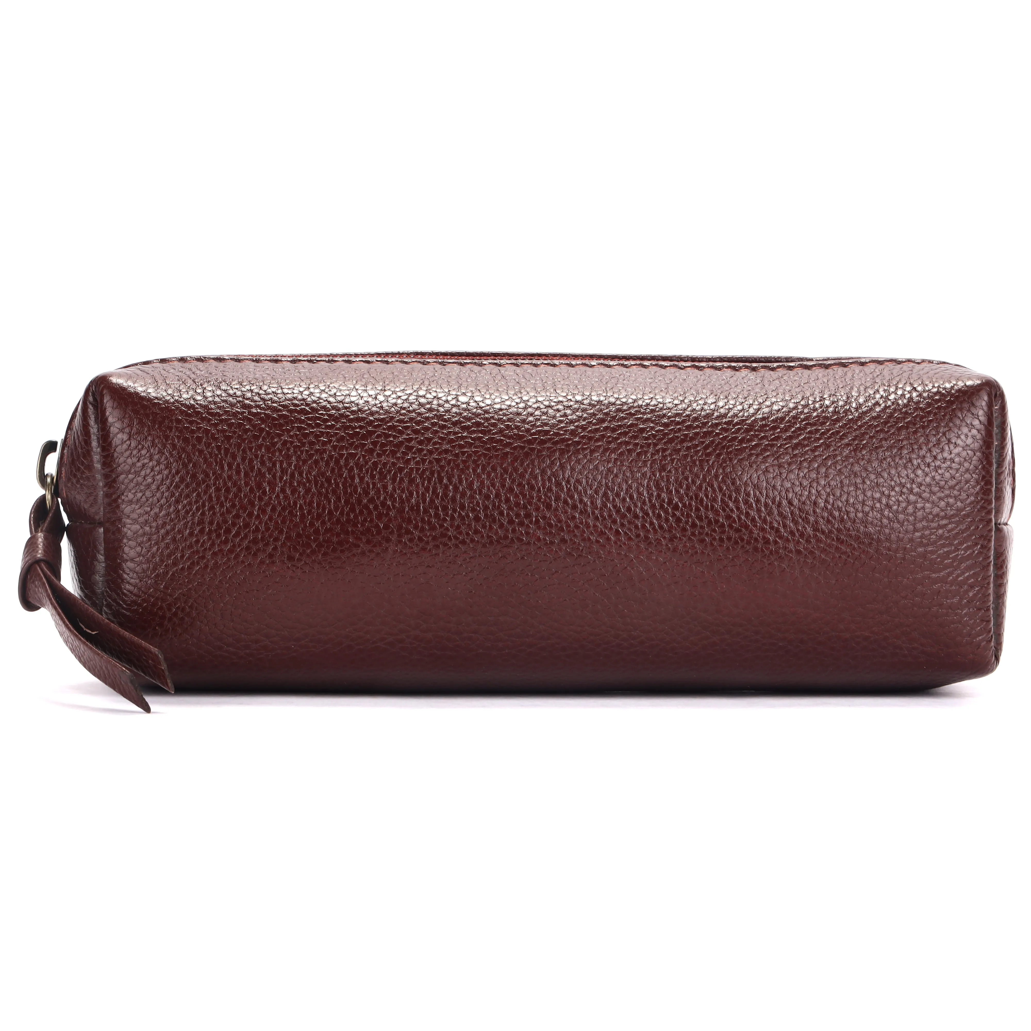 Leather Utility Pouch - Multi-Use Pencil Case, Cosmetic, Stationery, Coin, and Makeup Brush Pouch for Women & Men