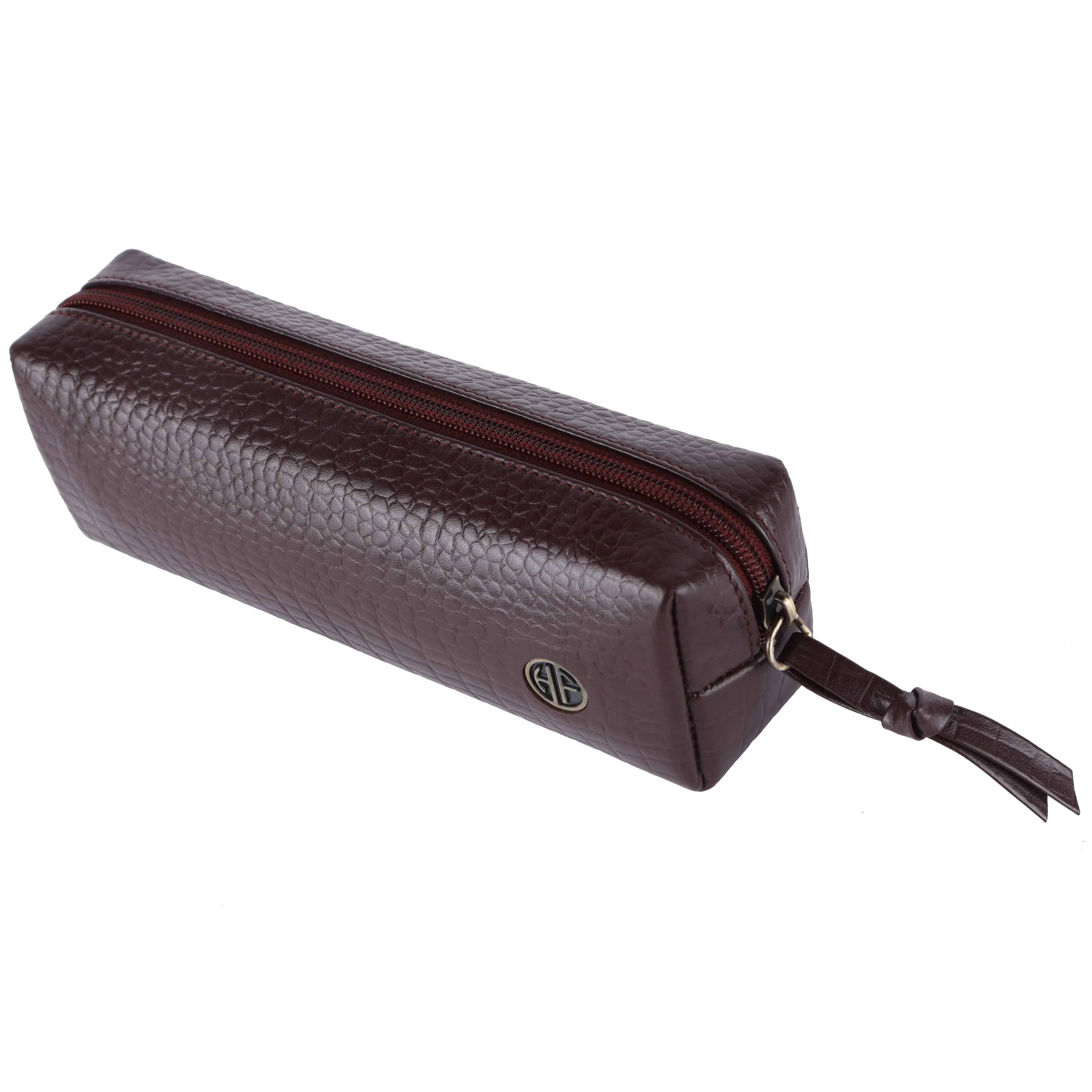 Leather Utility Pouch - Multi-Use Pencil Case, Cosmetic, Stationery, Coin, and Makeup Brush Pouch for Women & Men