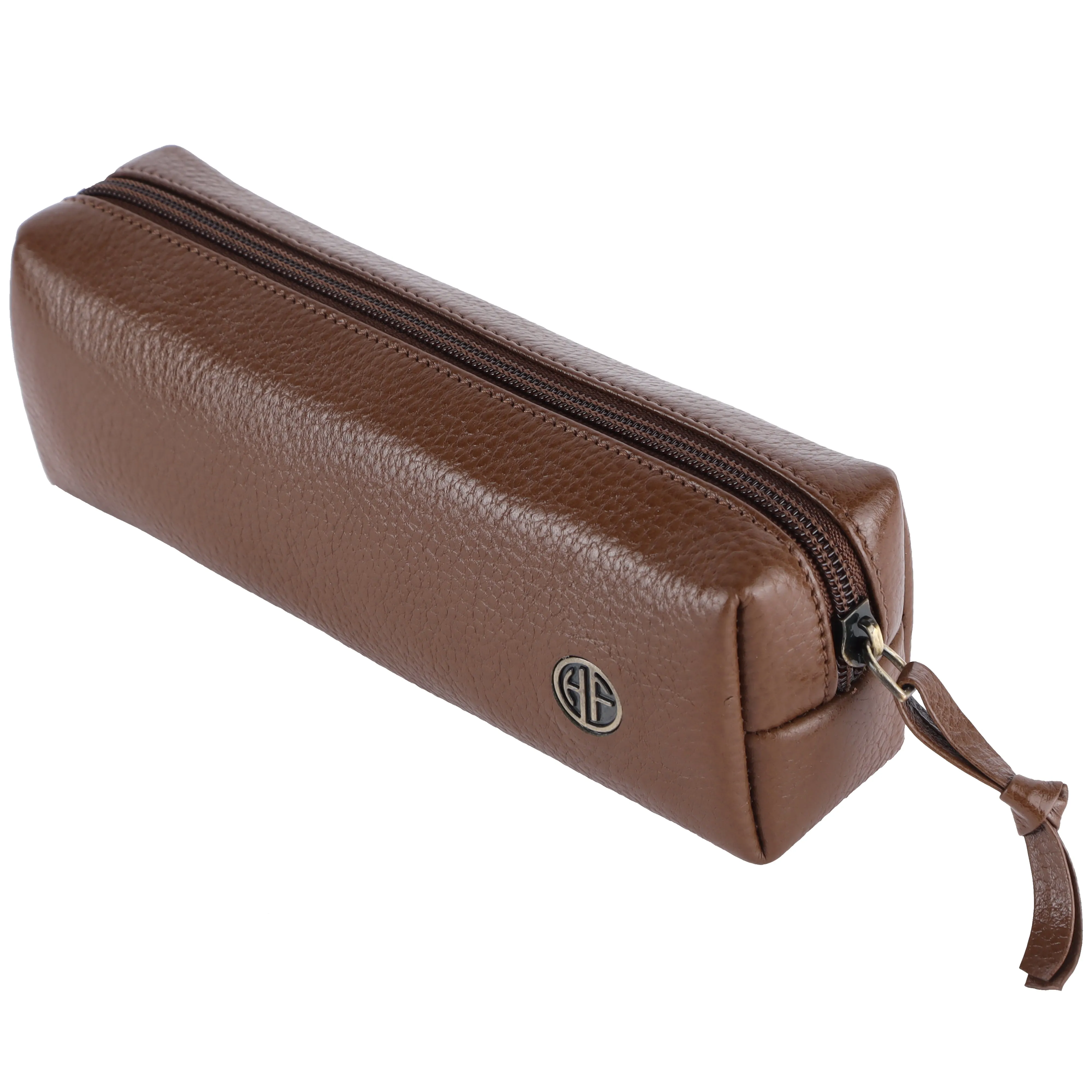 Leather Utility Pouch - Multi-Use Pencil Case, Cosmetic, Stationery, Coin, and Makeup Brush Pouch for Women & Men