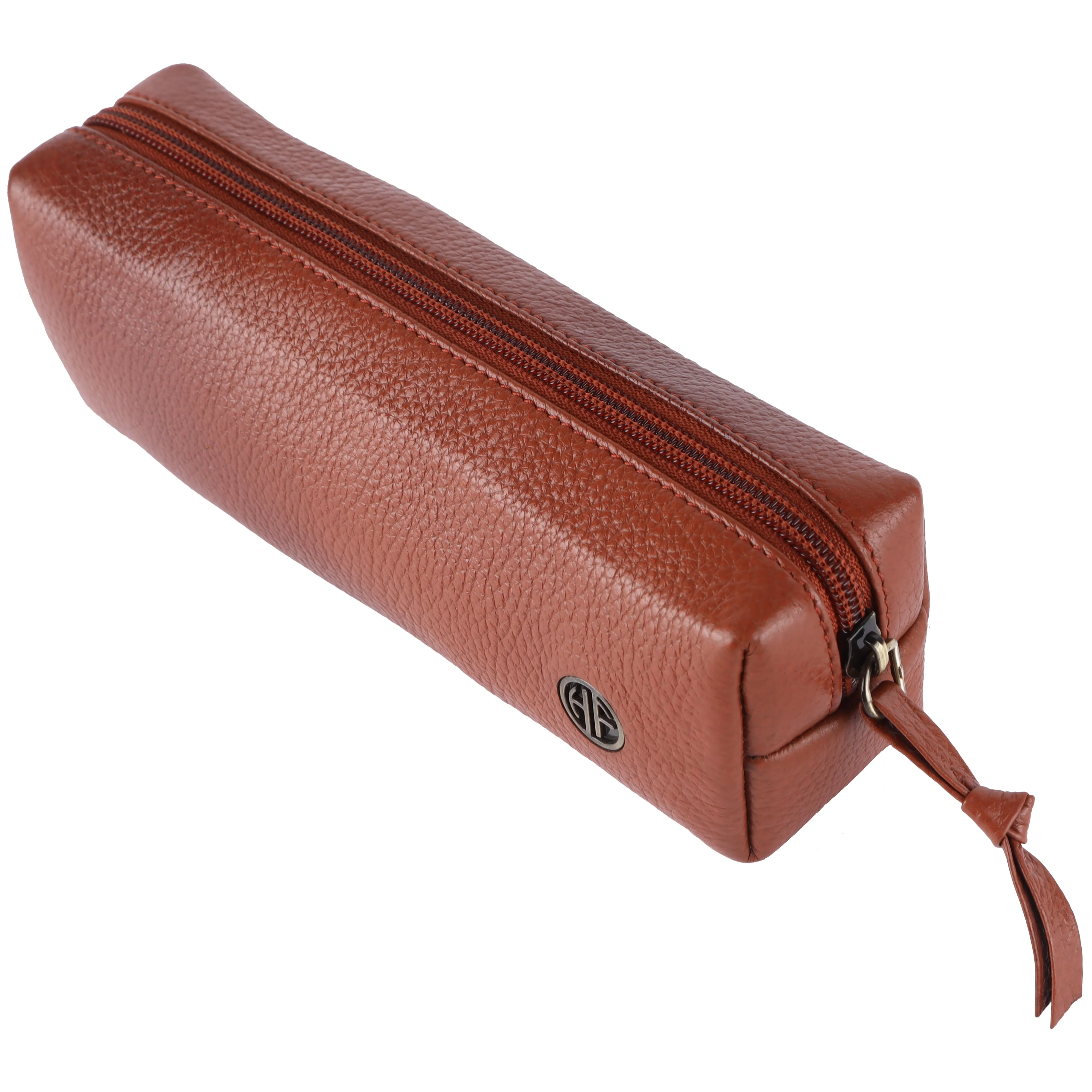 Leather Utility Pouch - Multi-Use Pencil Case, Cosmetic, Stationery, Coin, and Makeup Brush Pouch for Women & Men