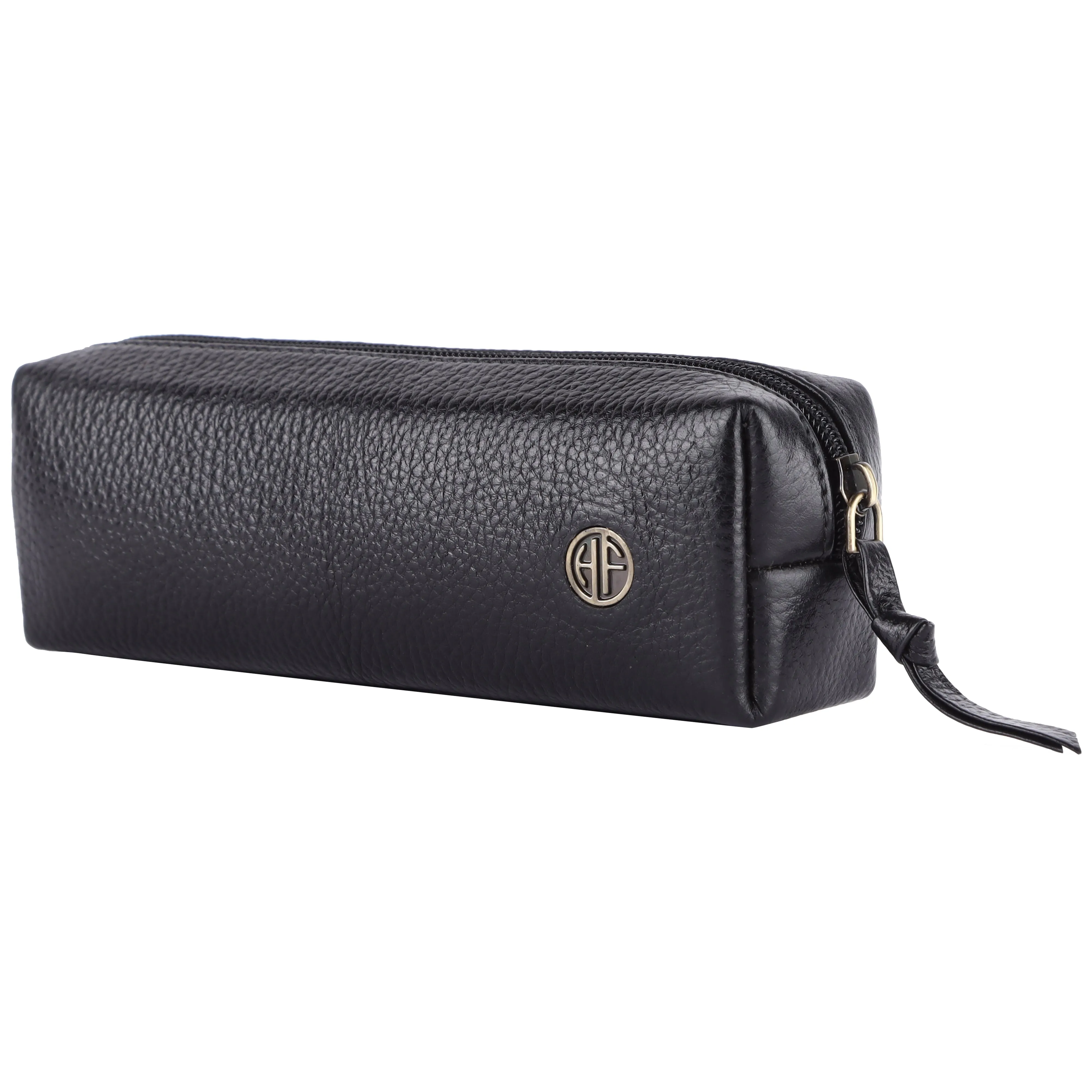 Leather Utility Pouch - Multi-Use Pencil Case, Cosmetic, Stationery, Coin, and Makeup Brush Pouch for Women & Men