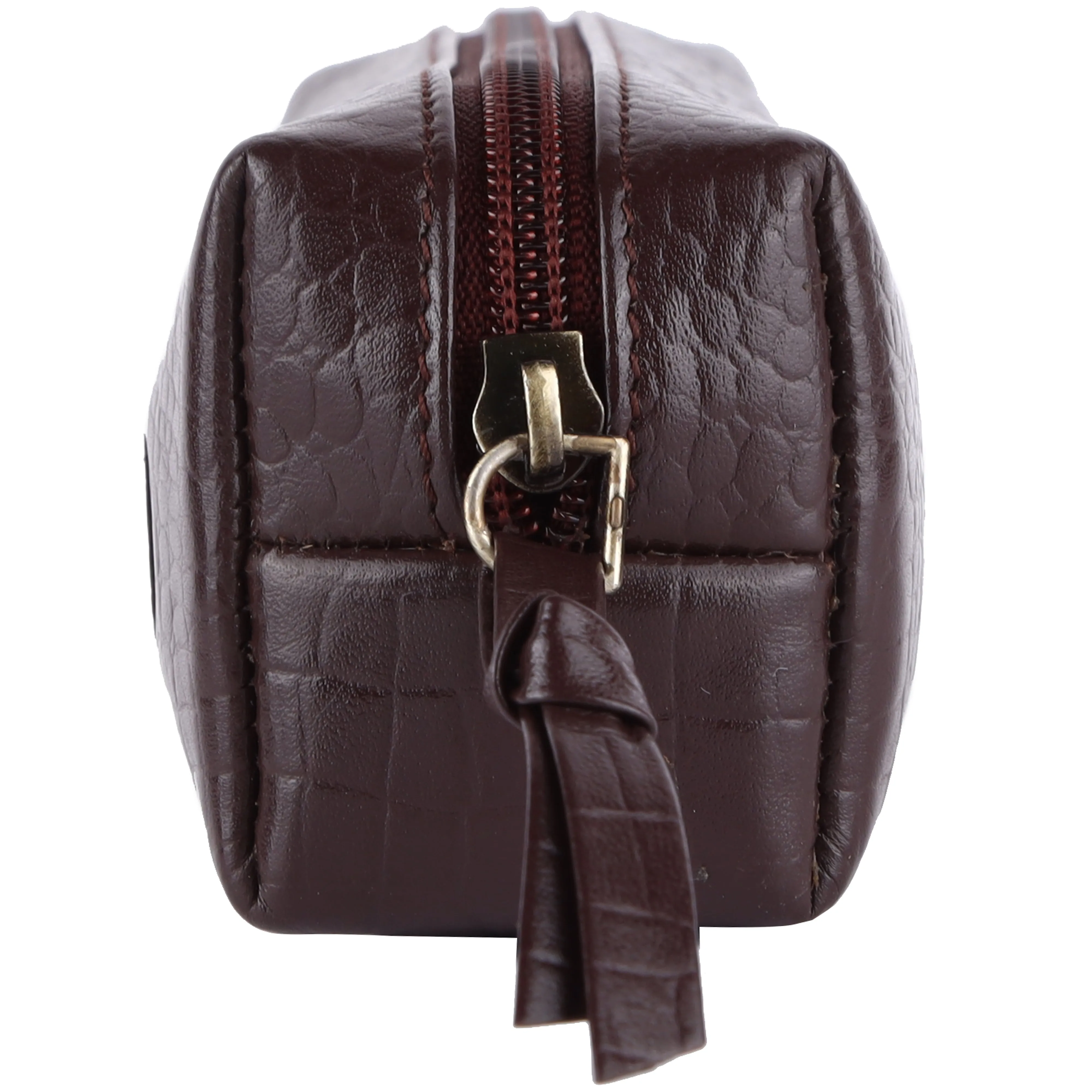 Leather Utility Pouch - Multi-Use Pencil Case, Cosmetic, Stationery, Coin, and Makeup Brush Pouch for Women & Men