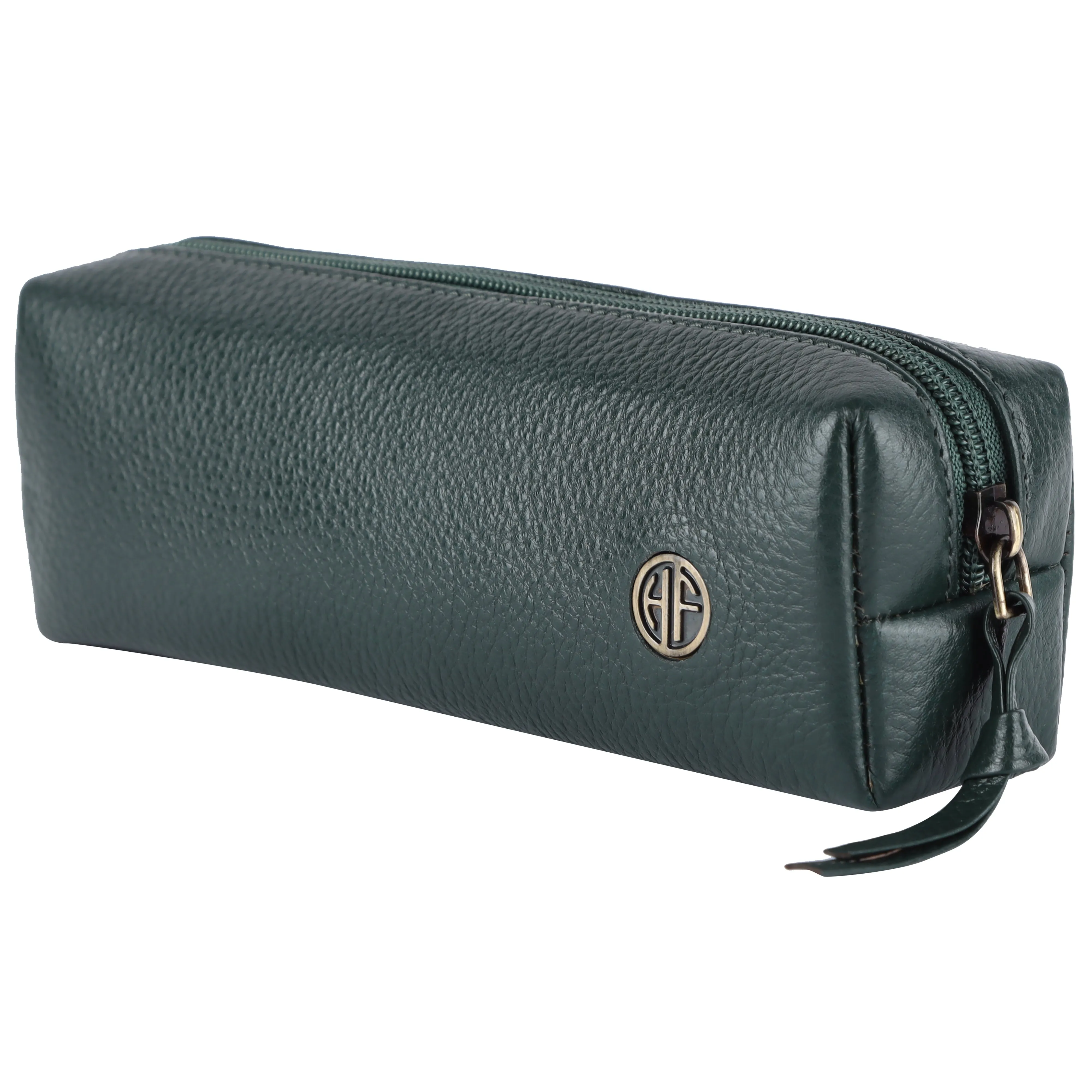 Leather Utility Pouch - Multi-Use Pencil Case, Cosmetic, Stationery, Coin, and Makeup Brush Pouch for Women & Men