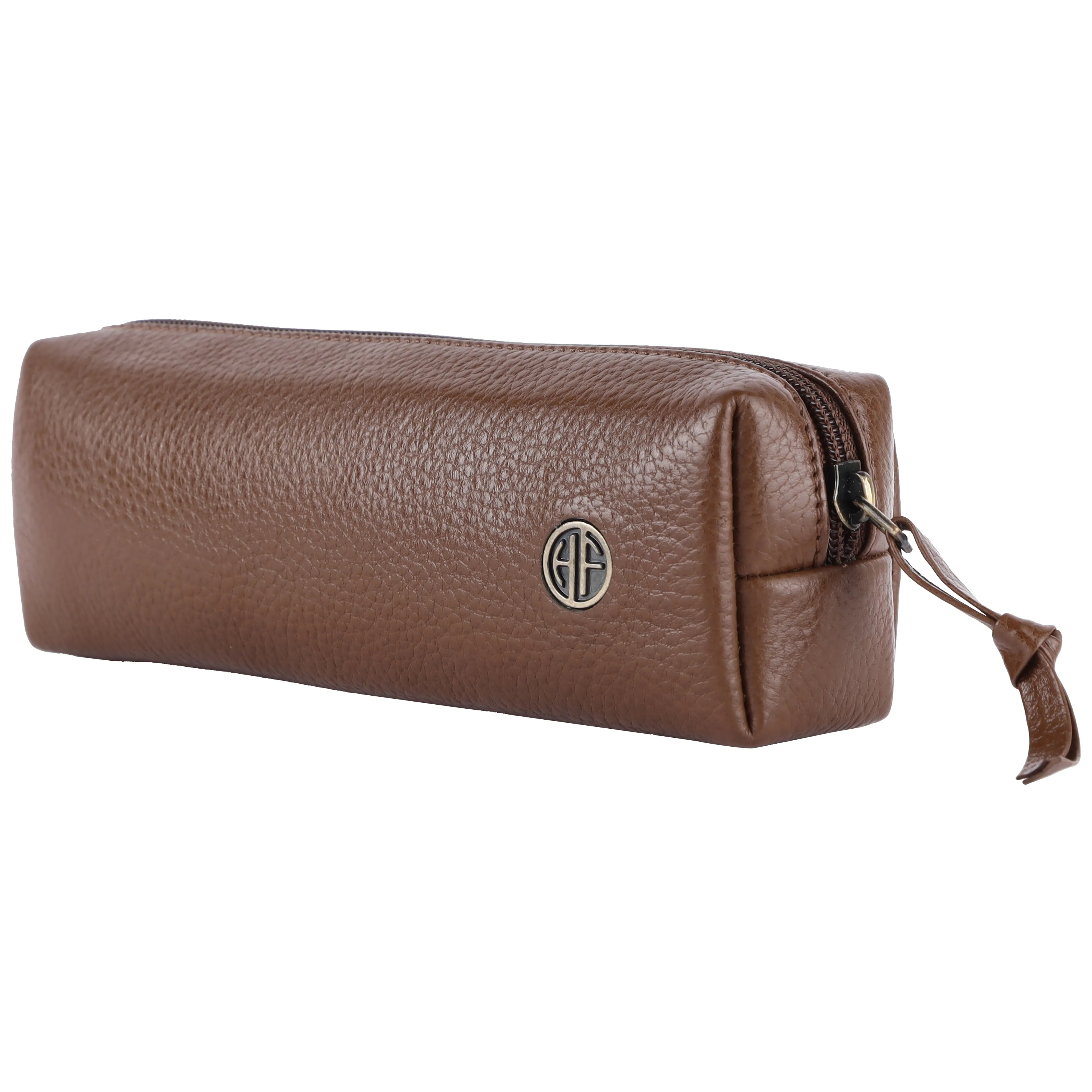 Leather Utility Pouch - Multi-Use Pencil Case, Cosmetic, Stationery, Coin, and Makeup Brush Pouch for Women & Men