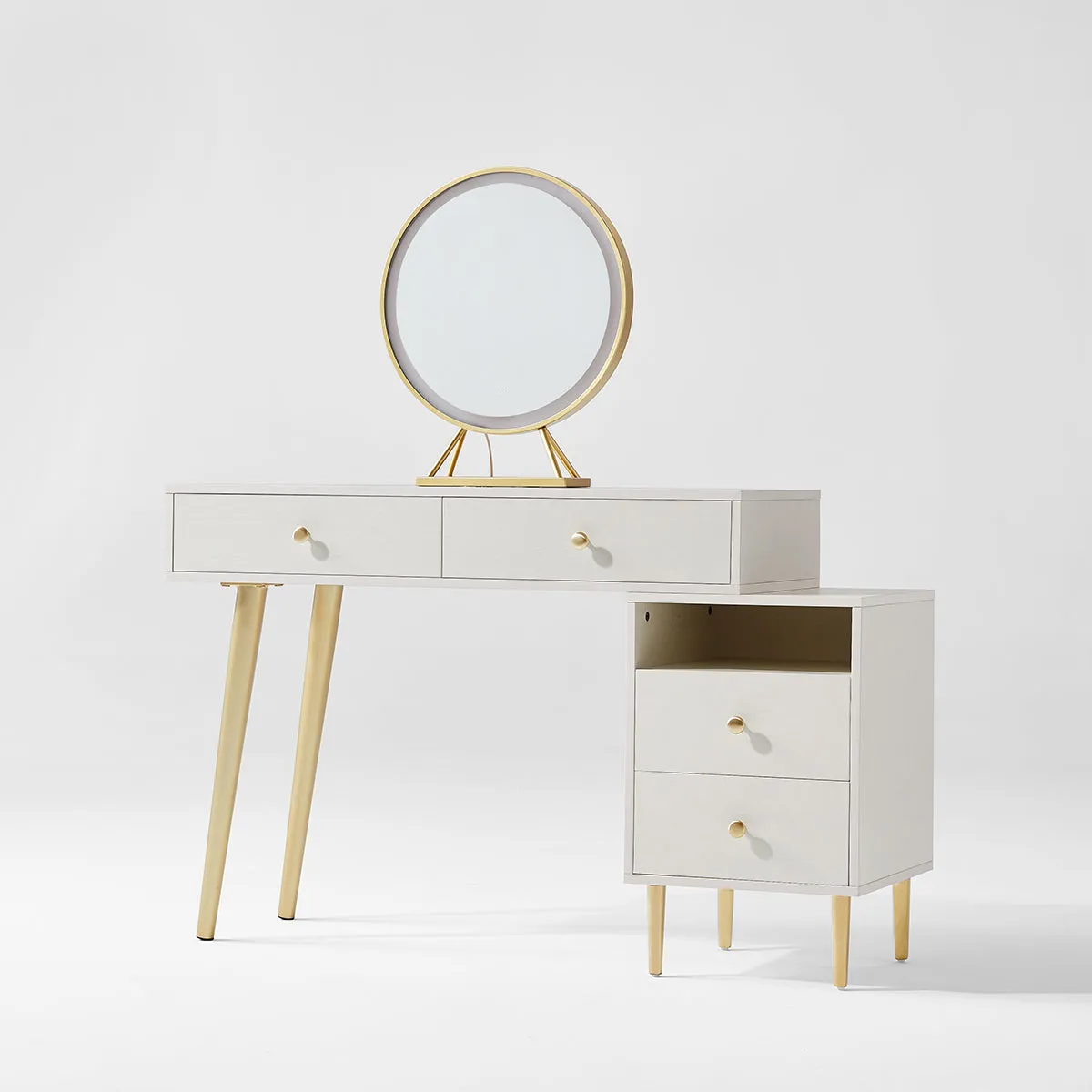 Luxury Dressing Table with Ivory Stool Set