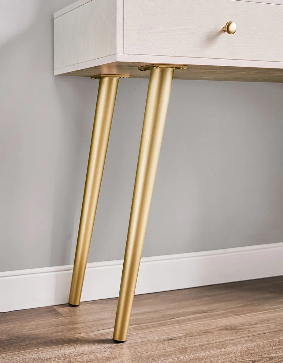 Luxury Dressing Table with Ivory Stool Set
