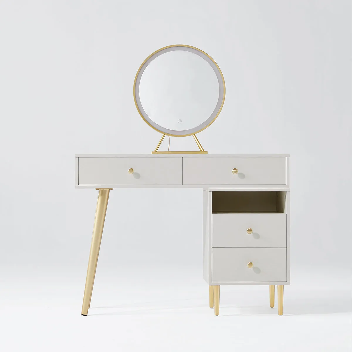 Luxury Dressing Table with Ivory Stool Set
