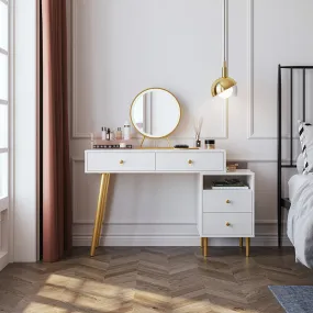 Luxury Dressing Table with Ivory Stool Set