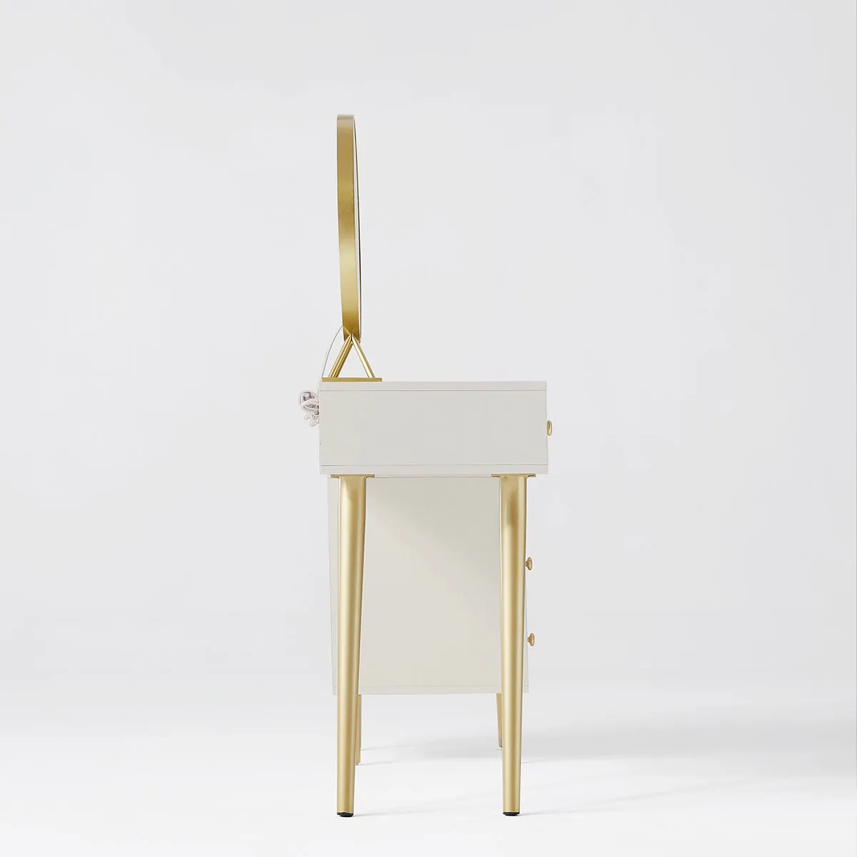 Luxury Dressing Table with Ivory Stool Set