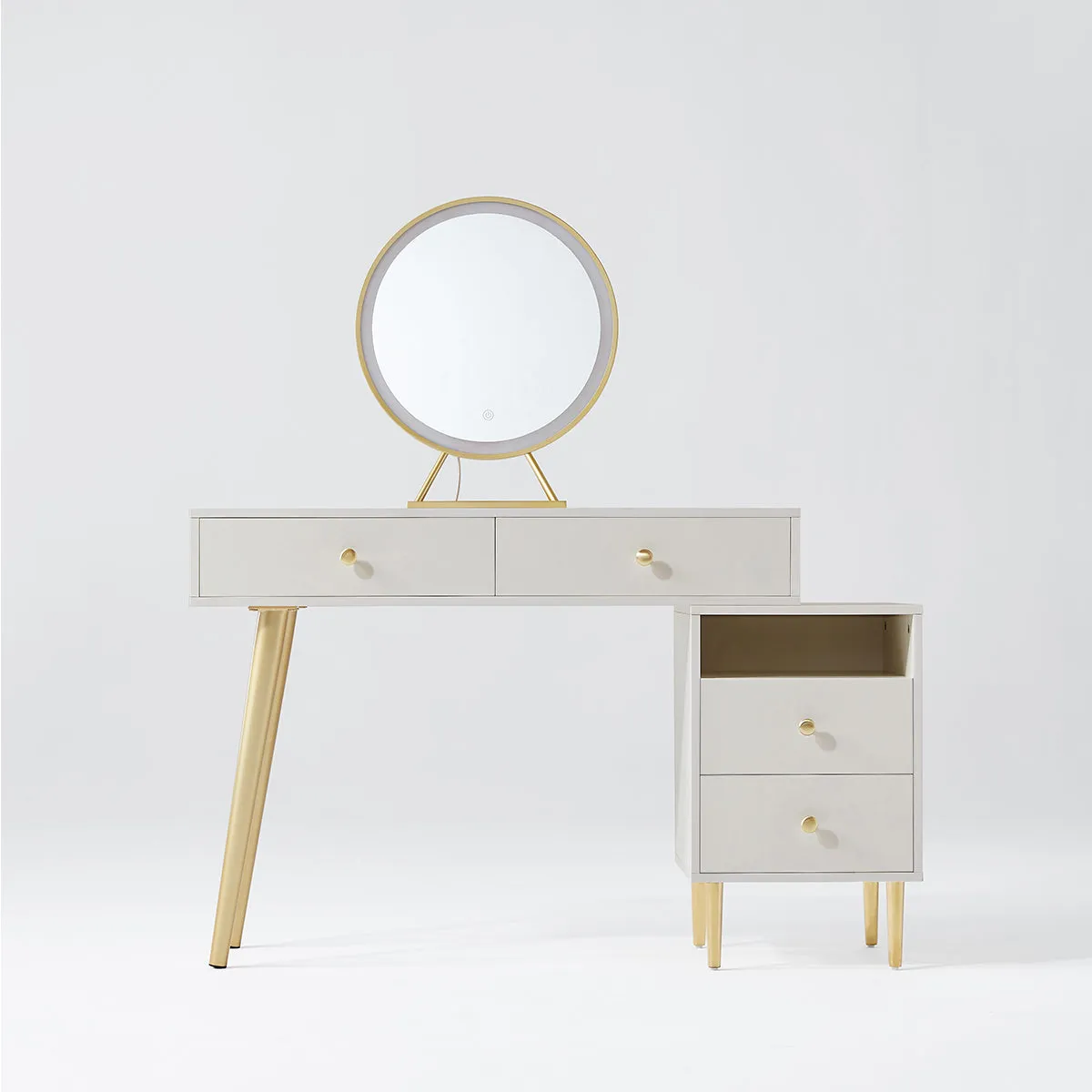 Luxury Dressing Table with Ivory Stool Set