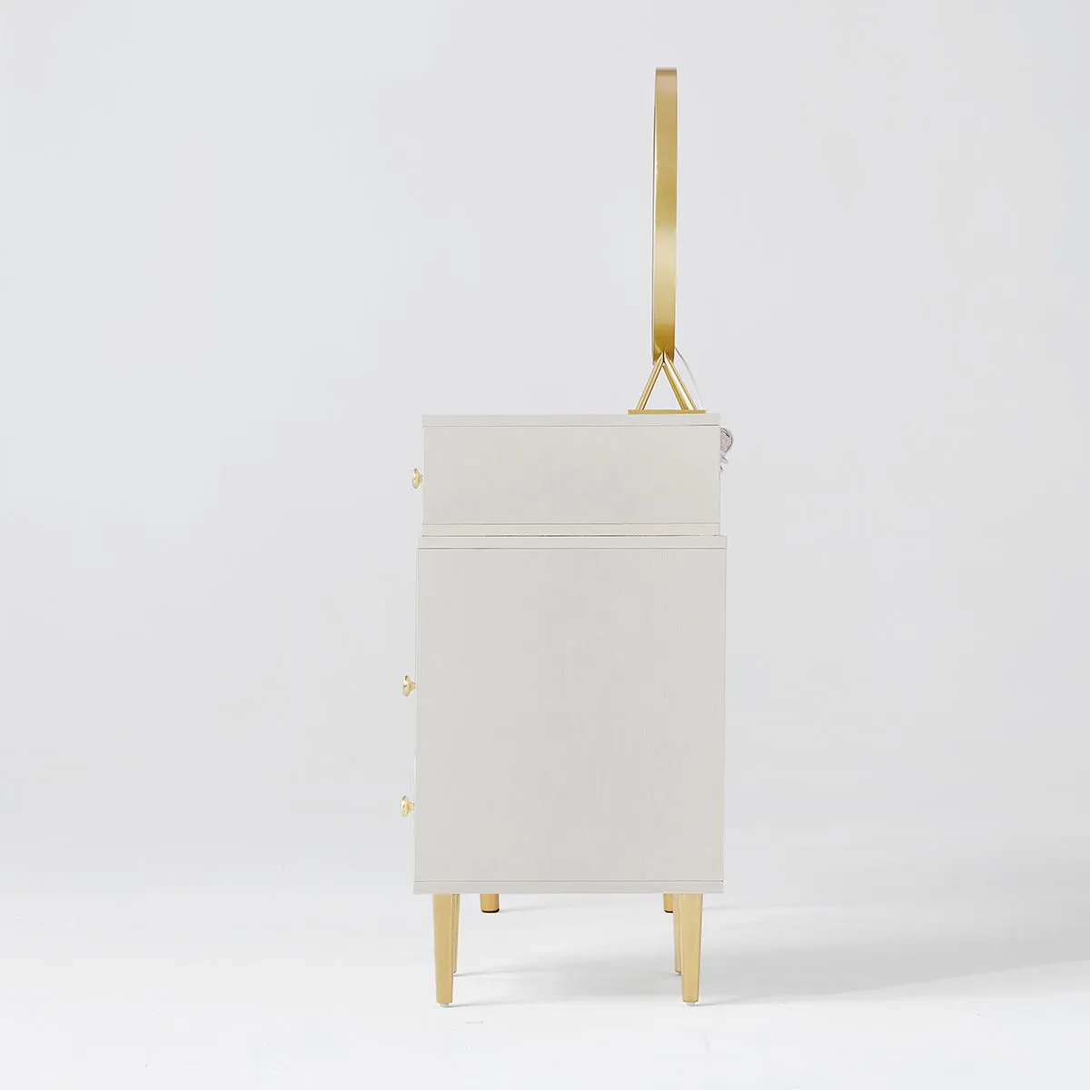 Luxury Dressing Table with Ivory Stool Set
