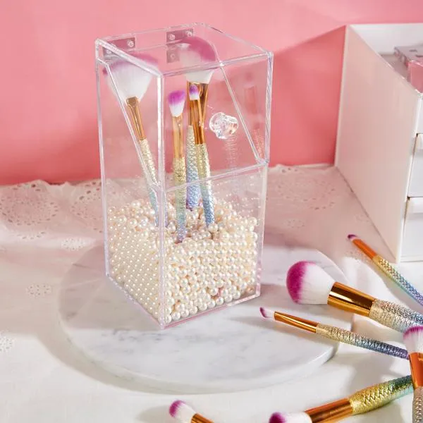 Makeup Brush Display with Pearls