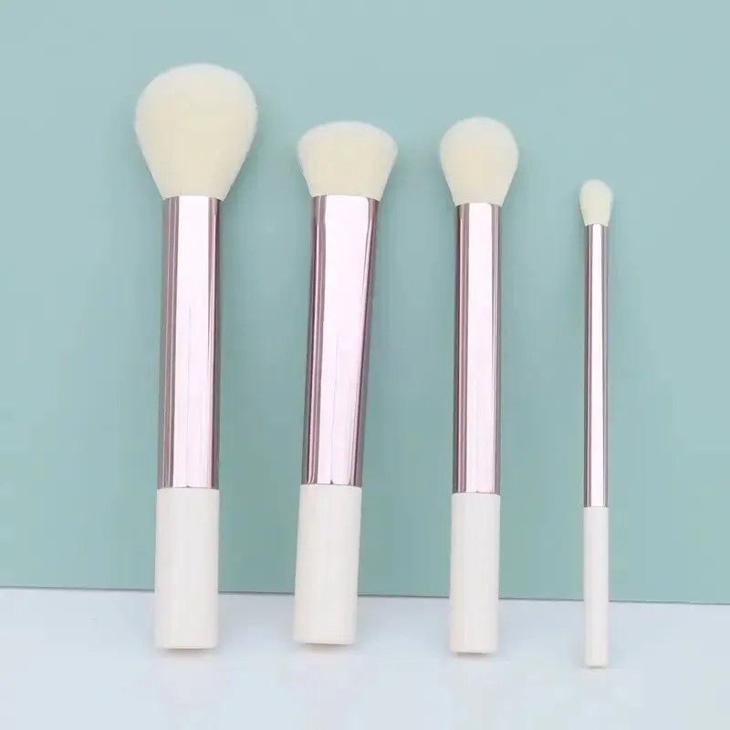 Makeup Brushes 4Pcs Synthetic Foundation Powder Concealers Eye Shadows Blush Makeup Brushes Rose Golden Cosmetic Brushes