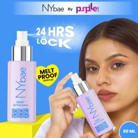 NY Bae Dewy Setting Spray (60ml) | Glowing Skin | Dewy Makeup Fixer | Long Lasting Makeup | Crease-Free | Hydrating Face Mist | Hyaluronic Acid | Normal To Dry Skin