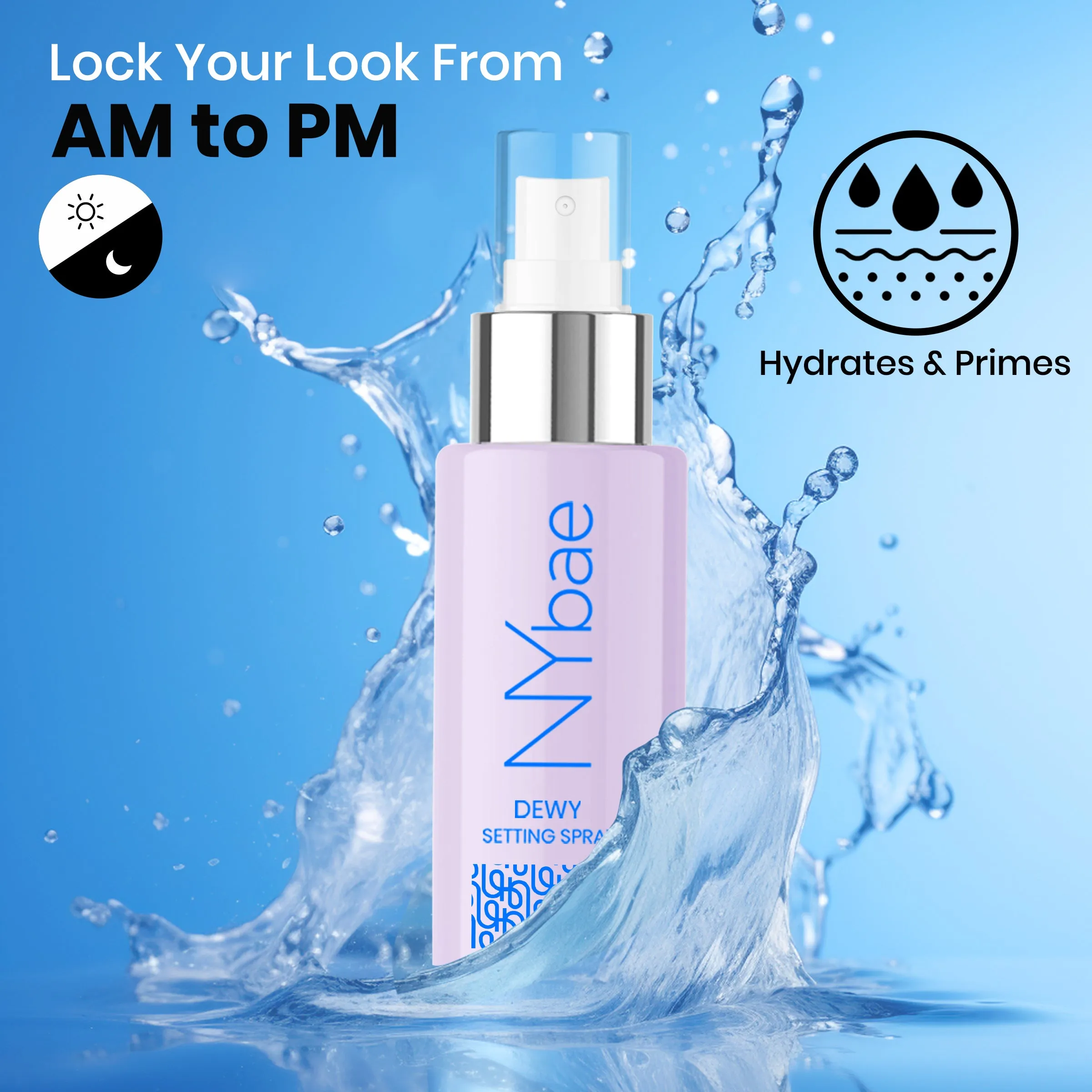 NY Bae Dewy Setting Spray (60ml) | Glowing Skin | Dewy Makeup Fixer | Long Lasting Makeup | Crease-Free | Hydrating Face Mist | Hyaluronic Acid | Normal To Dry Skin