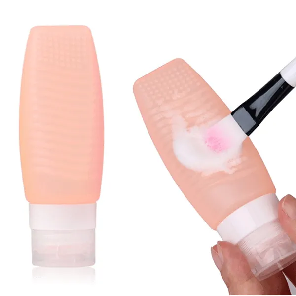 Silicone Brush Cleaner and Travel Bottle (4 Pack)