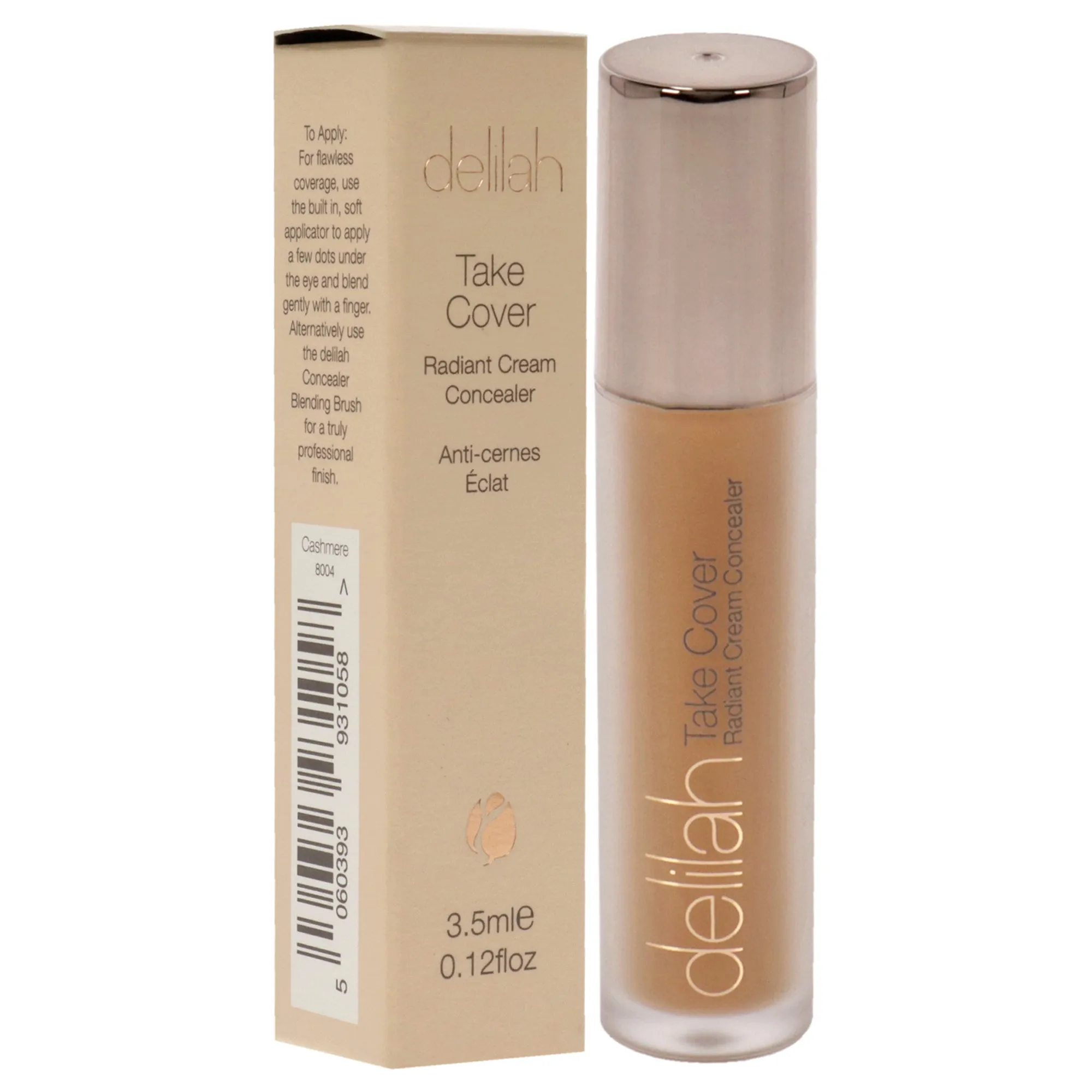 Take Cover Radiant Cream Concealer - Cashmere by Delilah for Women - 0.12 oz Concealer