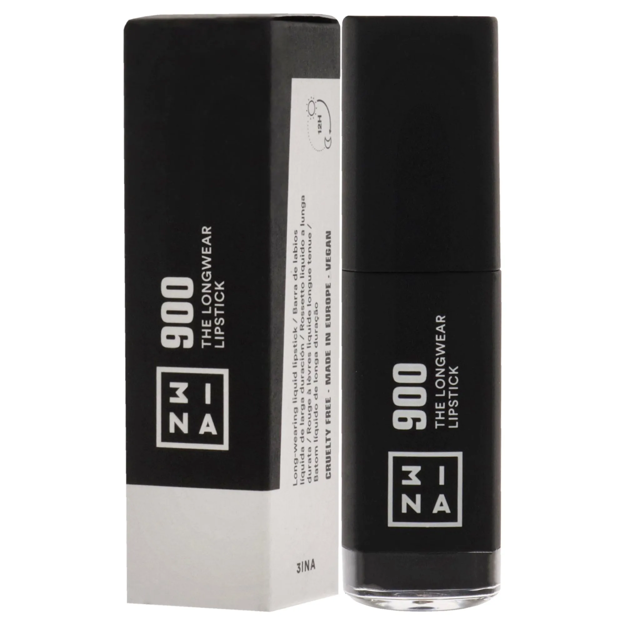 The Longwear Lipstick - 900 Black by 3INA for Women - 0.20 oz Lipstick
