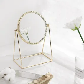 Yeknu Elegance Gold Lace Round Mirror