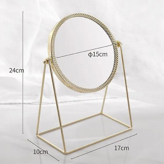 Yeknu Elegance Gold Lace Round Mirror