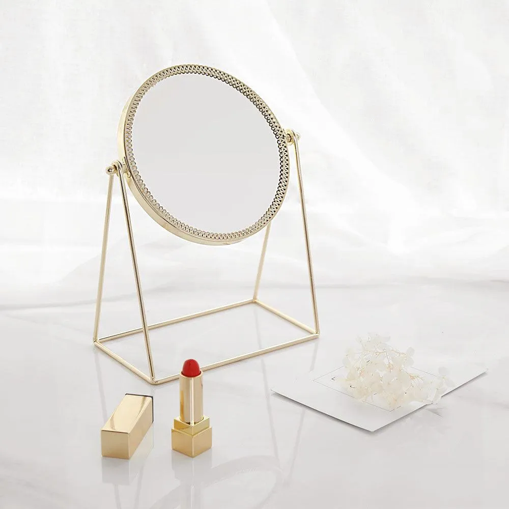 Yeknu Elegance Gold Lace Round Mirror